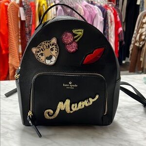 Kate Spade Black Meow Backpack Bookbag